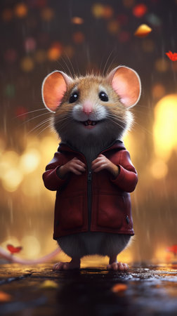 Detailed and Lifelike Oh My God Its a Cute Mouse with Cinematic Effect AI Generatedの素材