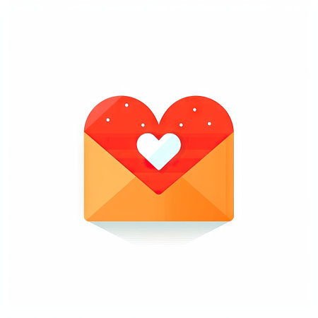 Modern and Minimalistic Vector Design of an Envelope with a Heart AI Generatedの素材