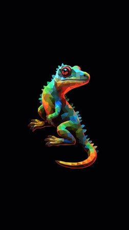 Pixelated Gecko in Focus Generative AIの素材