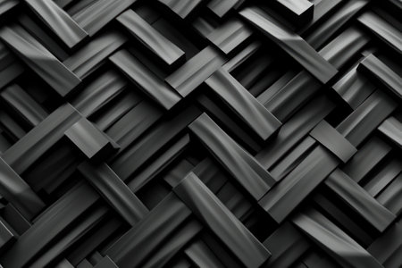 Intricate Geometric Texture in Solid Black Colorの素材