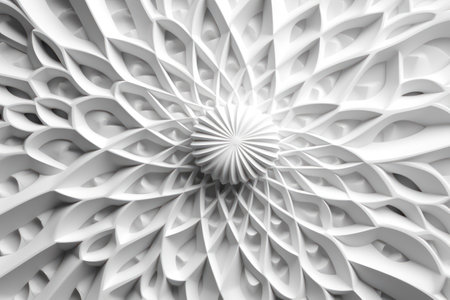 Intricate Geometric Texture in Solid White Colorの素材