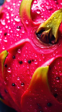 Vibrant Dragonfruit Slice CloseUp AI Generatedの素材