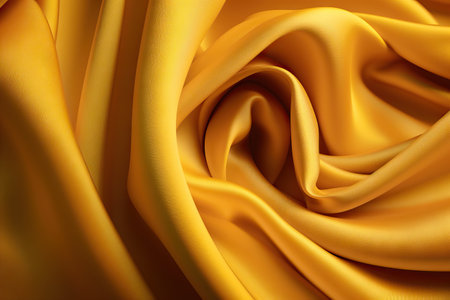 Luxurious Deep Yellow Fabric with Folds and Ripples  HighEnd Banner Material AI Generatedの素材