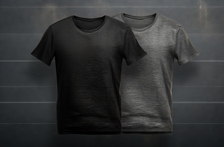 Two Black TShirt MockUp with Soft Edges and Blurred Details AI Generatedの素材