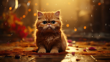 Exotic Shorthair Cat in Amazing Detail AI Generatedの素材