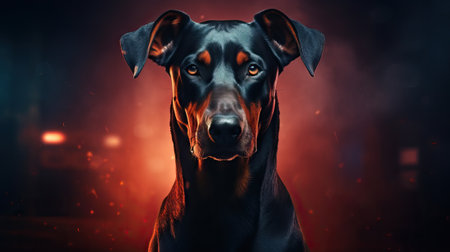 Beautiful Doberman Pinscher Dog in Highly Detailed Image AI Generatedの素材