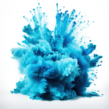 Vibrant Cyan Blue Holi Paint Color Powder Festival AI Generatedの素材
