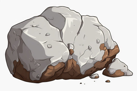 Minimalistic Animation of a Large Rock AI Generatedの素材