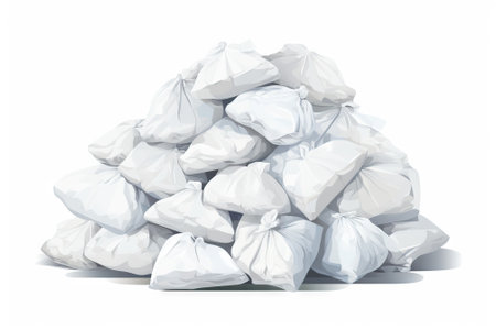 Eco-friendly Plastic Bags in Flat Minimalistic Style AI Generatedの素材