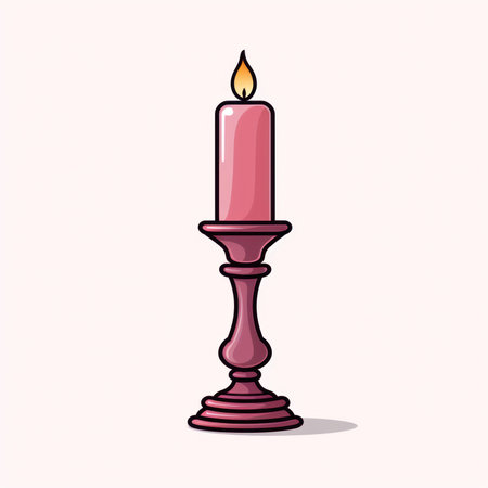 Isolated Candlestick on White Background AI Generatedの素材