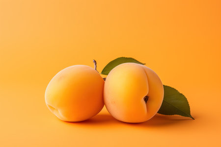 Vibrant Apricots on Orange Background AI Generatedの素材