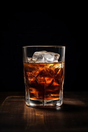 Refreshing Iced Americano in Glass on Table Top AI Generatedの素材