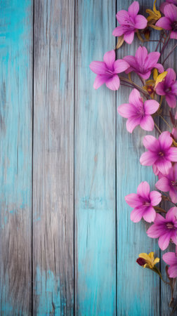 Horizontal Orchid Colored Wooden Planks Background AI Generatedの素材
