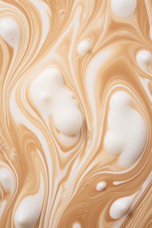 Extreme Close-Up of Coffee Foam AI Generatedの素材