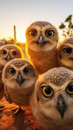 Highly Defined Macrography Selfie of a Group AI Generatedの素材