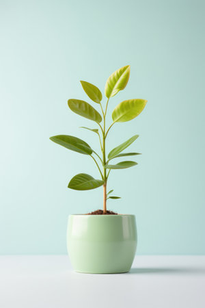 Growing Plant on Piggy Bank AI Generatedの素材