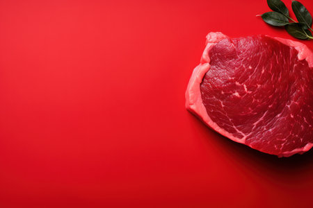 Minimal Style Background with Red Meats AI Generatedの素材