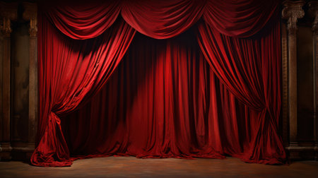 Elegant Curtain in a Modern Interior AI Generatedの素材