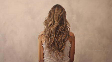 Elegant Woman with Long Hair AI Generatedの素材