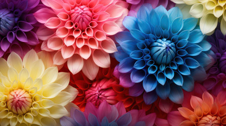 Vibrant Dahlia Flower Petals AI Generatedの素材