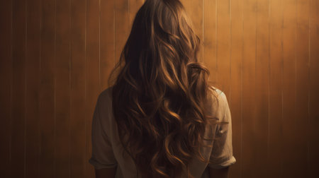 Elegant Woman with Long Hair AI Generatedの素材