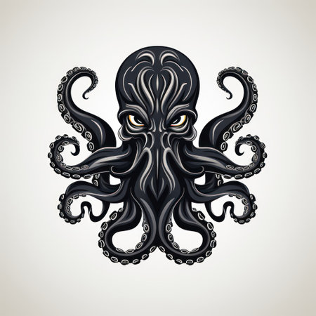 Octopus isolated on white background. Vector illustration for your design.の素材