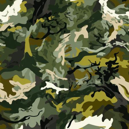 Abstract Forest Camouflage with Oversized Shapes AI Generatedの素材