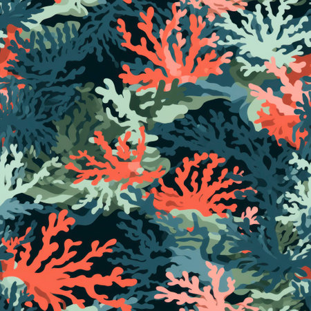 Oceanic Camouflage with Coral and Seaweed Accents AI Generatedの素材