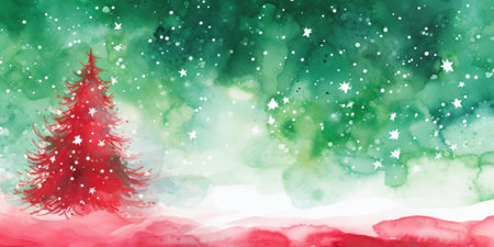 Festive Christmas Tree with Pristine White Snowflakes AI Generatedの素材