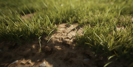 The Dirt with Grass on the Side AI Generatedの素材