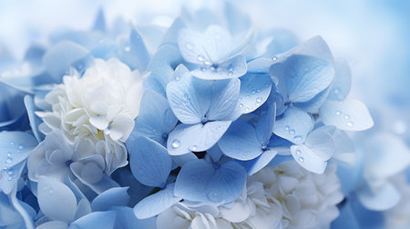 Photo for Vibrant Cascade of Hydrangea Blossoms Heavy with Rain AI Generated - Royalty Free Image