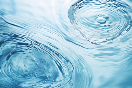 Water Panoramic Banner Background with Rings and Ripples AI Generatedの素材