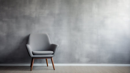 Beautiful Grey Chair in Studio: Minimalistic, Superb, Clean Image AI Generatedの素材