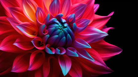 Beautiful Brightly Colored Dahlia Flower Petals AI Generatedの素材