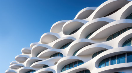 Minimalistic Superb Clean Curly Building Structure AI Generatedの素材