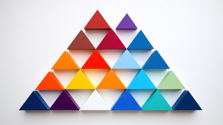 Colorful Papercut Triangulars: Minimalistic and Superb Clean Image AI Generatedの素材