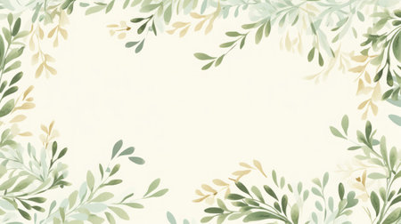 Watercolor floral background. Hand painted branches of eucalyptus. Generative AIの素材