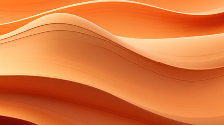Abstract orange background with smooth wavy lines. 3d render illustration Generative AIの素材