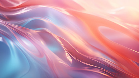 Abstract background with smooth lines in pink and blue colors. 3d render illustration Generative AIの素材