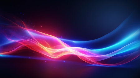 Abstract glowing lines. Futuristic technology style. Elegant background for business presentations. Generative AIの素材