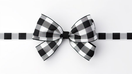 Black and white bow isolated on white background. 3d illustration. Generative AIの素材