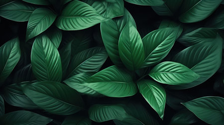 Realistic Detailed 3d Green Leaf Pattern. Illustration Generative AIの素材