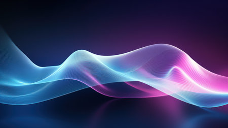 Abstract vector background, futuristic wavy illustration. Colorful wave. Generative AIの素材