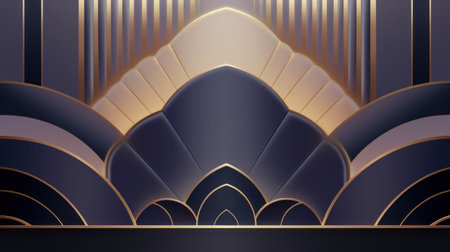 Luxury background with golden lines and waves. illustration. Generative AIの素材