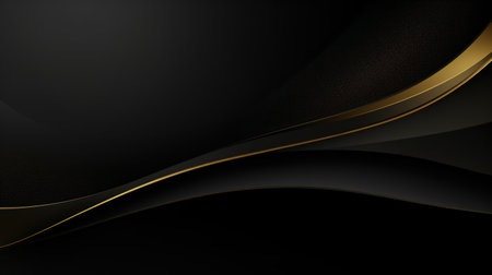 Black background with golden lines. Element for design. Template for design Generative AIの素材