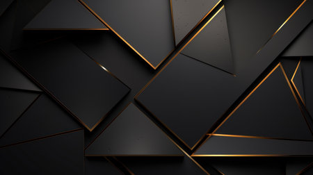 Abstract black and gold geometric background. illustration. Eps 10. Generative AIの素材