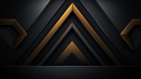 Abstract black background with golden arrows. illustration. Eps 10. Generative AIの素材