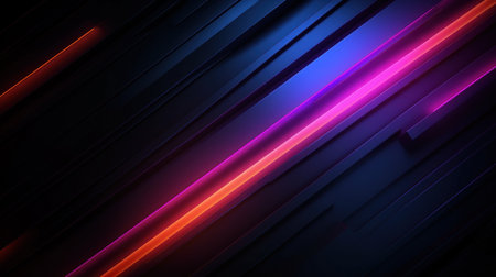 Abstract background with glowing neon lines. illustration. Eps 10. Generative AIの素材