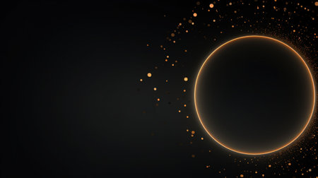 Abstract 3d golden circle. Futuristic technology style. illustration. Generative AIの素材