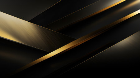 Abstract metallic background with golden lines. 3d illustration. Graphic concept for your design Generative AIの素材